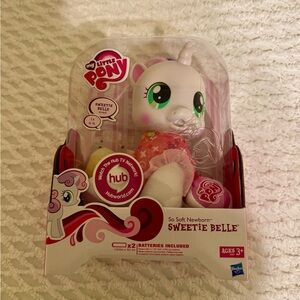 2010 My Little Pony Sweetie Belle Unicorn Infant baby talking toy New In Box